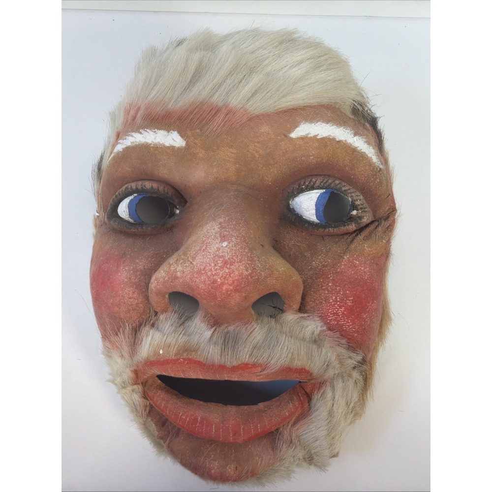 Vintage Mexican Folk Art Danza De Los Viejitos Mask Papier Mache Jim Olson NHM